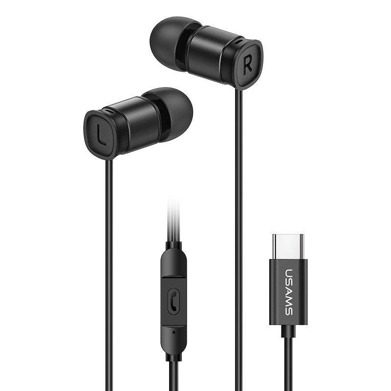 USAMS EP-46 Mini Type-C In-ear Headphone Wired Aluminum Alloy Headset HiFi Sound Earphone with 1.2m Cable USAMS EP-46 Mini Type-C In-ear Headphone Wired Aluminum Alloy Headset HiFi Sound Earphone with 1.2m Cable